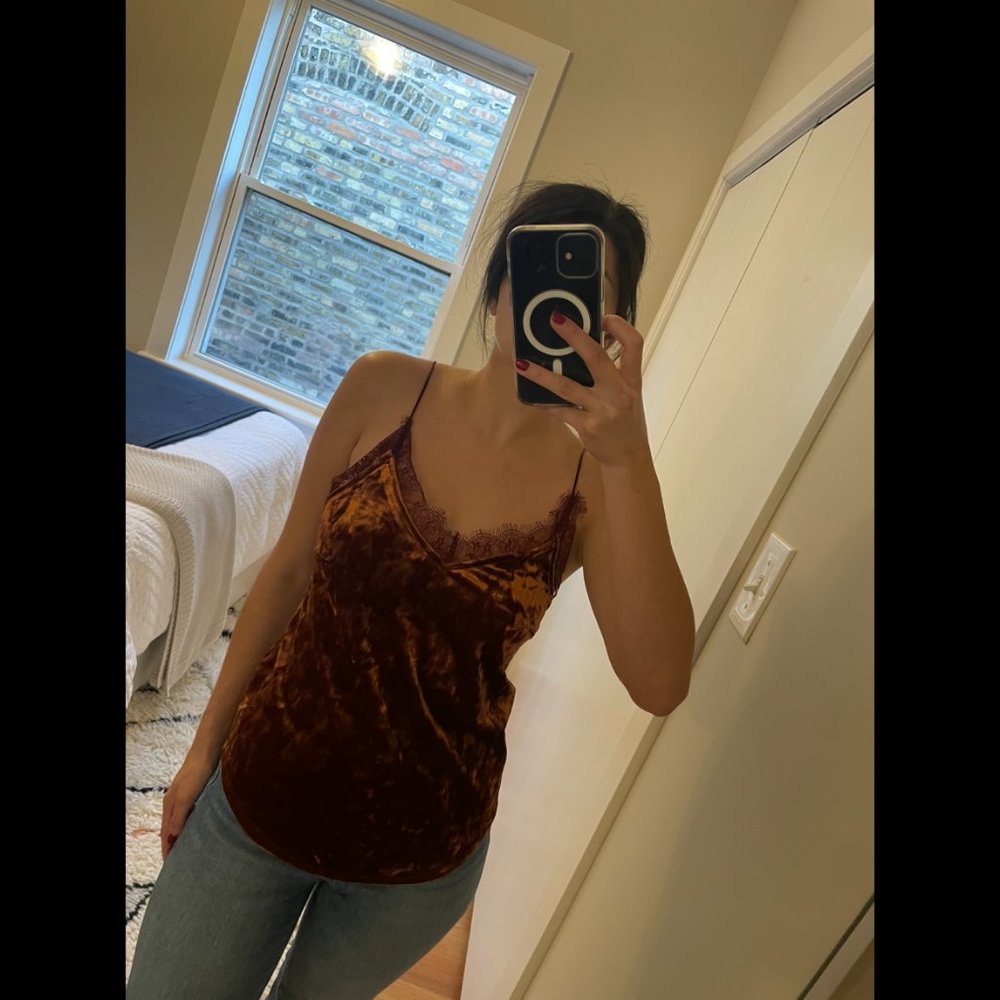 Urban Outfitters Rust Velvet Camisole Top XS